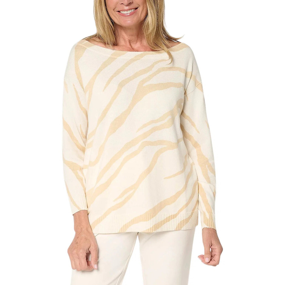 BEAUTIFUL by Lawrence Zarian Women's Off Shoulder Sweater Ivory - Regular
